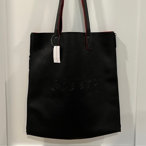 Large Black Tote with embossed Cheers - Picture 1 of 7